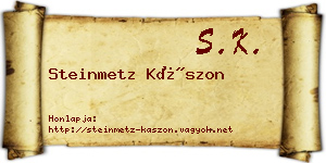 Steinmetz Kászon névjegykártya